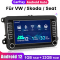 Apple Carplay 7" Autoradio Android 12.0 GPS Navi Für VW GOLF 5 6 Passat Polo SWC