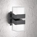 LED Wandleuchte Außenlampe Schwarz eckig Up Down IP54 Modern Haus Eingang Garten