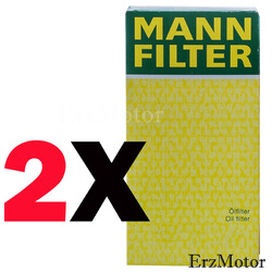 2 ORIGINAL MANN FILTER OELFILTER FILTEREINSATZ MIT DICHTUNG HU 711/6 z FUER M...