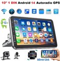10 zoll Android 14 Autoradio GPS Navi 1 DIN FM USB mit Drehbarer Bildschirm Kam