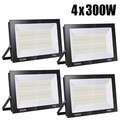 4X 300W LED Fluter Strahler Außen Baustrahler Scheinwerfer Flutlicht Kaltweiß DE