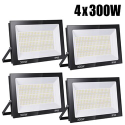4X 300W LED Fluter Strahler Außen Baustrahler Scheinwerfer Flutlicht Kaltweiß DE