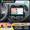 DAB+ 4+64GB Android 15 Für Renault Captur MK1 2013-2019 Carplay Autoradio BT GPS