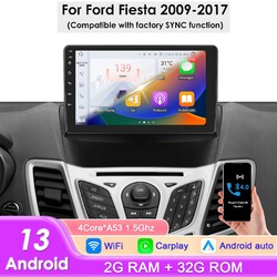 Für Ford Fiesta 2009-2017 Android 13.0 CarPlay Autoradio GPS Navi WIFI RDS 2+32G