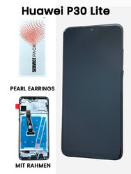 Huawei P30 Lite Original Service Pack Display Touch Rahmen Schwarz