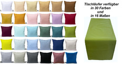 Tischläufer Tischdecke Tischlaeufer 100% Baumwolle gedeckter Tisch UNI Farbenin 30 Farben und in 17 Maßen zur Auswahl