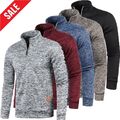 Herren Pullover Pulli Fleecefutter Sweatjacke Sweatshirt Rollkragen Langarm