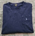 Herren Polo Ralph Lauren maßgeschneiderte Passform Shirt Top Tasche T-Shirt Langarm Größe L