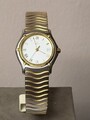 EBEL Classic  1087121 Zifferblatt weiss Damenuhr Datum Stahlgold neue Batterie