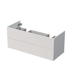 Waschtisch-Unterschrank iCon 120 cm, Doppel-Wascht. Grifflos, Lack u. Holzoptik