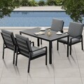 MeXo Gartenmöbel Set Alu Essgruppe Sitzgruppe Gartenset Sitzgarnitur Schwarz