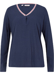 Langarmshirt Gr. 36/38 Dunkelblau Damenshirt Hemd Bluse Tunika Oberteil Neu