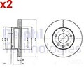 2X DELPHI Bremsscheibe Für LDV Maxus 2.5D 05-09