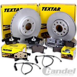 TEXTAR BREMSSCHEIBEN + BELÄGE VORNE+HINTEN passend für BMW X1 E84 nur xDrive/4WDVA 312x24mm // HA 300x20mm // mit Warnkontakten