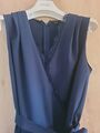 Overall Blau Jumpsuit 40 V-Ausschnitt Gürtel Bodyflirt Dunkelblau Neuwertig