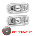 Für Audi A3 8P A4 8E B7 A6 4F 1Paar Seitenblinker Set in Klarglas Chrom Blinker