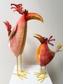 2 Vögel aus Metall für Deko und Garten