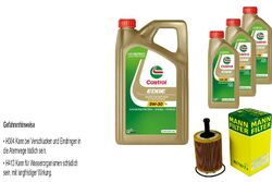 INSPEKTIONSKIT FILTER CASTROL 8L ÖL 5W30 für VW Passat Variant 3C5 2.0 TDI 16V