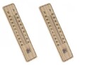 Thermometer 22 cm Holz 2x Zimmerthermometer Außenthermometer Wandthermometer