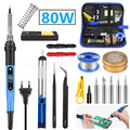 Lötkolben Set Lötset 80W Lötstation Temperatur Einstellbar Soldering Iron Wire