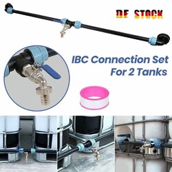IBC Adapter Auslaufhahn Verbindungsset für 2 Tank Nebeneinander Container 3/4"