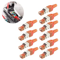 10x Netzwerkstecker Netzwerk Stecker CAT7 CAT6A CAT6 RJ45 vergoldet Crimpstecker