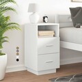 1/2er Set Nachttische mit 2 Schubladen Nachtschrank Nachtkommode Beistelltisch