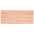 Tischplatte 140x60x4 cm Massivholz Eiche Behandelt Baumkante