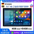 13.1" Android14 CarPlay 4+64GB Autoradio 2K GPS BT Für Fiat Ducato Peugeot Boxer