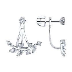 Ohrringe Ohrstecker Jacket 925 Silberohrringe mit Zirkonia Steinen Echtschmuck 