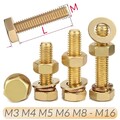 M3 M4 M5 M6 M8 M10 12-M16 DIN933 Sechskant Schrauben mit Scheibe/Muttern Messing