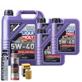 Motoröl 5W40 LIQUI MOLY Synthoil High Tech 8L+HENGST Ölfilter +Spülung +Cera Tec