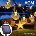 30-50-60 LED Solar Lichterkette Kugel Beleuchtung Garten Party Innen Außen Deko
