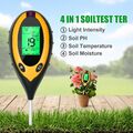 LCD 4 in 1 Bodenmessgerät pH-Wert Temperatur Feuchtigkeit Licht Bodentester DE