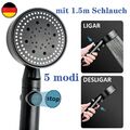 5Modi Handbrause Wasserspar Energiefilter Duschkopf Filtration Mit Schlauch