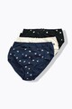 Ulla Popken Damen große Größen Midislips 5er Pack Blumen einfarbig 829048