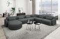 Sofa Stoff Wohnlandschaft Design Polstersofa Couch Strukturstoff VALENCIA XXL