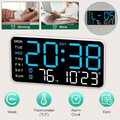 LED Digital Wanduhr Wecker Elektrischer Digitaluhr mit Dual Alarmen Temperatur