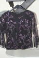  tolles Shirt/Bluse, 3/4 Arm, schwarz mit Appl. Gr. M, MADE IN FRANCE