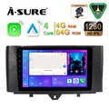 4+64G Für Smart Fortwo 451 2010-2015 Android 15 Autoradio GPS Navi Carplay +Kam