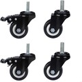 4x Lenkrollen mit M8 Gewindestift Möbelrollen Transportrollen Laufrollen Bremse