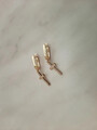 Gold 585 Gold 14 Karat Ohrringe Ohrstecker Creole Hänger Kreuz Zirkonia kein 333