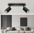 Deckenstrahler 2 Flammig Schwarz Deckenlampe schwenkbar 350° ohne Leuchtmittel