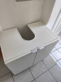 Waschbeckenunterschrank Weiß Waschbecken mit Siphon Ausschnitt Unterschrank