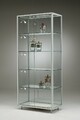Glasvitrine C abschließbar 80 cm Alu Vitrinenschrank mit Rollen Sammlervitrine