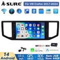DAB+ 2+64G Android 14 Autoradio Carplay BT 5.0 GPS Navi für VW Crafter 2017-2024