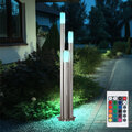 Außenlampe Stehlampe Gartenlampe Farbwechsel Fernbedienung dimmbar silber LED