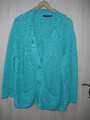 Strickjacke 48 in türkisgrün mit Kragen, Taschen, sehr guter ZUSTAND !!!