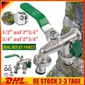 Doppel Wasserhahn Garten 1/2, 3/4 Zoll Anschluss Kugelhahn Messing Auslaufhahn