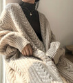 Neu Damen Lange Strickjacke Mantel Strickpullover Grobstrick Langarm Cardigan DE